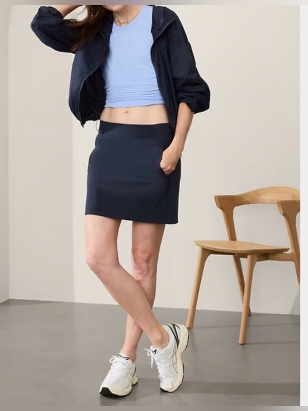 Athleta Navy Blue Brooklyn 16” Skort Size 12